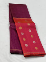 Load image into Gallery viewer, Classic Berry Maroon &amp; Reddish Pink 2gm Zari Elegance Kanchipuram Handloom Silk Saree SS24806
