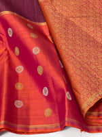 Load image into Gallery viewer, Classic Berry Maroon &amp; Reddish Pink 2gm Zari Elegance Kanchipuram Handloom Silk Saree SS24806
