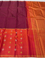 Load image into Gallery viewer, Classic Berry Maroon &amp; Reddish Pink 2gm Zari Elegance Kanchipuram Handloom Silk Saree SS24806
