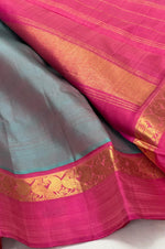 Load image into Gallery viewer, Classic Shaded Grey &amp; Dark Pink 2gm Zari Elegance Kanchipuram Handloom Silk Saree SS24805
