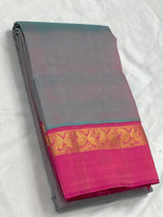 Load image into Gallery viewer, Classic Shaded Grey &amp; Dark Pink 2gm Zari Elegance Kanchipuram Handloom Silk Saree SS24805
