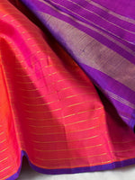 Load image into Gallery viewer, Classic Pinkish Red &amp; Purple 2gm Zari Elegance Kanchipuram Handloom Silk Saree SS24804
