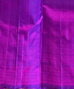 Classic Pinkish Red & Purple 2gm Zari Elegance Kanchipuram Handloom Silk Saree SS24804