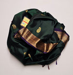 Load image into Gallery viewer, Classic Bottle Green Elegance Handloom Soft Silk Saree SS25489
