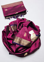 Load image into Gallery viewer, Classic Ruby Pink Elegance Handloom Soft Silk Saree SS25491

