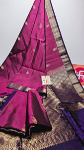 Classic Ruby Pink Elegance Handloom Soft Silk Saree SS25491