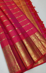 Load image into Gallery viewer, Classic Pinkish Red Elegance Handloom Soft Silk Saree SS25483
