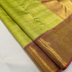 Load image into Gallery viewer, Classic Spring Green &amp; Pale Pink Red 2gm Zari Bridal Elegance Kanchipuram Handloom Silk Saree SS25479
