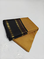 Load image into Gallery viewer, Classic Mango Yellow &amp; Carbon Black 2gm Zari Elegance Kanchipuram Handloom Silk Saree SS25477
