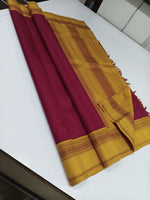 Load image into Gallery viewer, Classic Cerise Pink &amp; Mustard 2gm Zari Elegance Kanchipuram Handloom Silk Saree SS25479
