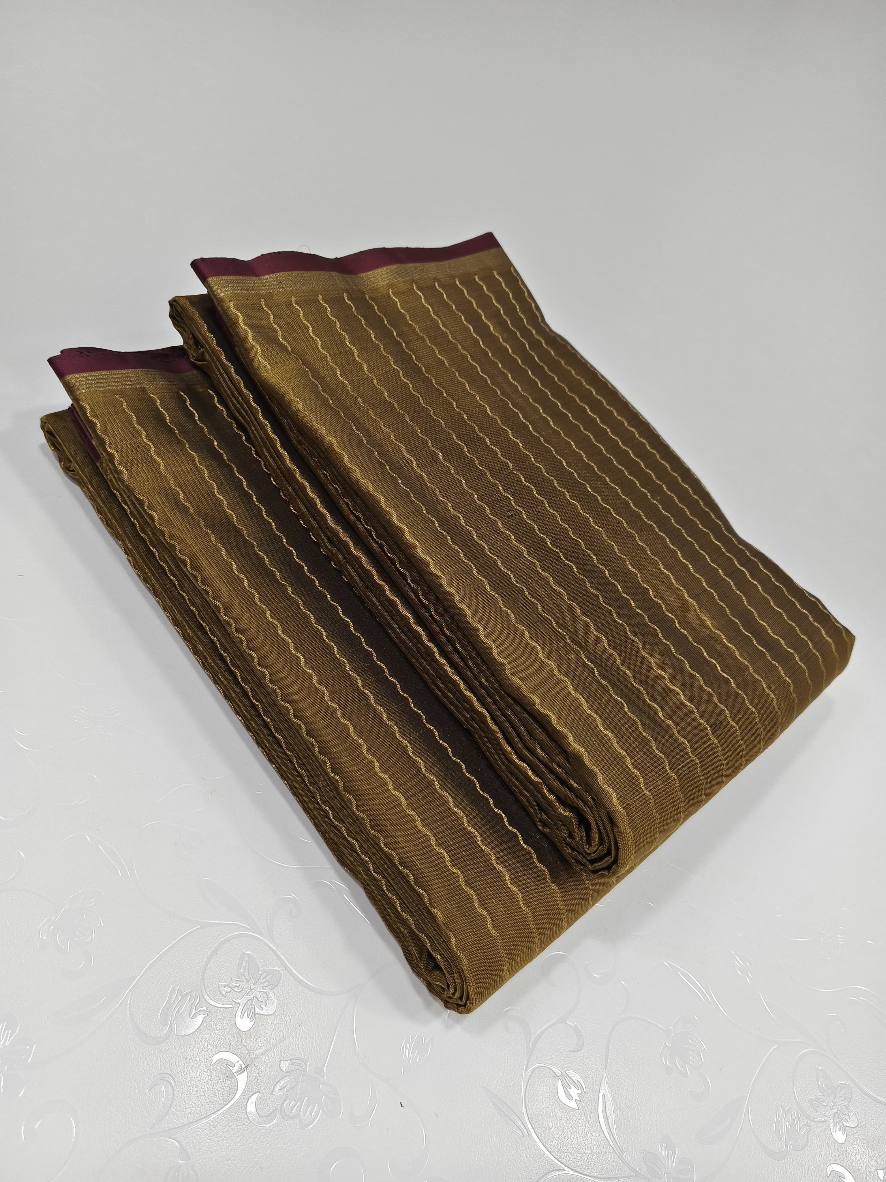 Classic Mustard & Barn Red Elegance Kanchipuram Handloom Silk Saree SS25476