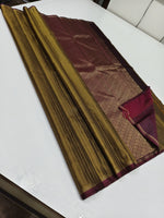 Load image into Gallery viewer, Classic Mustard &amp; Barn Red Elegance Kanchipuram Handloom Silk Saree SS25476
