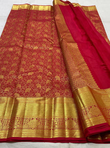 Classic Deep Pink 2gm Zari Bridal Elegance Kanchipuram Handloom Silk Saree SS25528