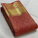 Load image into Gallery viewer, Classic Carmine Red 2gm Zari Bridal Elegance Kanchipuram Handloom Silk Saree SS25526
