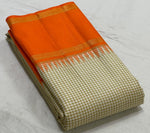Load image into Gallery viewer, Classic Cream &amp; Orange 2gm Zari Kanchipuram Handloom Silk Saree SS25525
