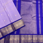 Load image into Gallery viewer, Classic Lavender &amp; Royal Blue 2gm Zari Kanchipuram Handloom Silk Saree SS25524
