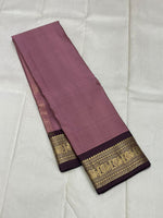 Load image into Gallery viewer, Classic Nude Pink &amp; Plum 2gm Zari Kanchipuram Handloom Silk Saree SS25521
