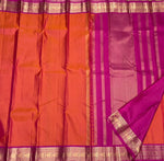 Load image into Gallery viewer, Classic Orange &amp; Pink 2gm Zari Kanchipuram Handloom Silk Saree SS25520
