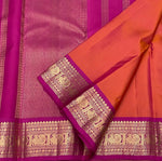 Load image into Gallery viewer, Classic Orange &amp; Pink 2gm Zari Kanchipuram Handloom Silk Saree SS25520

