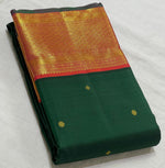 Load image into Gallery viewer, Classic Green &amp; Orange Pink 2gm Zari Kanchipuram Handloom Silk Saree SS25513
