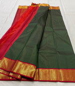 Load image into Gallery viewer, Classic Green &amp; Red 2gm Zari Kanchipuram Handloom Silk Saree SS25514
