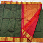 Load image into Gallery viewer, Classic Green &amp; Red 2gm Zari Kanchipuram Handloom Silk Saree SS25514
