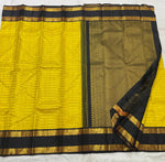 Load image into Gallery viewer, Classic Sunny Yellow &amp; Black 2gm Zari Kanchipuram Handloom Silk Saree SS25518
