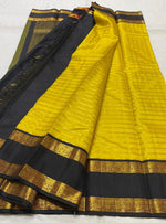 Load image into Gallery viewer, Classic Sunny Yellow &amp; Black 2gm Zari Kanchipuram Handloom Silk Saree SS25518
