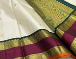 Load image into Gallery viewer, Classic White &amp; Mahogany Red 1gm Zari Kanchipuram Handloom Silk Saree SS25855
