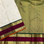 Load image into Gallery viewer, Classic White &amp; Mahogany Red 1gm Zari Kanchipuram Handloom Silk Saree SS25855
