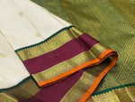 Load image into Gallery viewer, Classic White &amp; Mahogany Red 1gm Zari Kanchipuram Handloom Silk Saree SS25855
