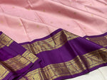 Load image into Gallery viewer, Classic Pastel Pink &amp; Vadamalli 2gm Zari Vintage Korvai Kanchipuram Handloom Silk Saree SS25854
