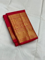 Load image into Gallery viewer, Classic Scarlet Red 1gm Zari Kanchipuram Handloom Silk Saree SS25852
