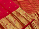 Load image into Gallery viewer, Classic Scarlet Red 1gm Zari Kanchipuram Handloom Silk Saree SS25852
