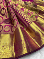 Load image into Gallery viewer, Classic Wine Red 2gm Zari Bridal Elegance Kanchipuram Handloom Silk Saree SS27481
