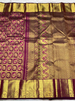 Load image into Gallery viewer, Classic Wine Red 2gm Zari Bridal Elegance Kanchipuram Handloom Silk Saree SS27481
