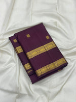 Load image into Gallery viewer, Classic Deep Berry Plum 1gm Vintage Zari Elegance Kanchipuram Handloom Silk Saree SS27522
