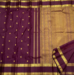 Load image into Gallery viewer, Classic Deep Berry Plum 1gm Vintage Zari Elegance Kanchipuram Handloom Silk Saree SS27522
