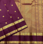 Load image into Gallery viewer, Classic Deep Berry Plum 1gm Vintage Zari Elegance Kanchipuram Handloom Silk Saree SS27522

