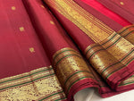 Load image into Gallery viewer, Classic Ruby Red 1gm Zari Butta Elegance Kanchipuram Handloom Silk Saree SS27519
