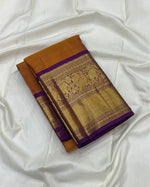 Load image into Gallery viewer, Classic Burnt Orange &amp; Vadamalli 1gm Vintage Butta Elegance Kanchipuram Handloom Silk Saree SS27517
