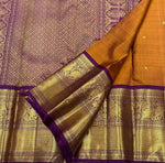 Load image into Gallery viewer, Classic Burnt Orange &amp; Vadamalli 1gm Vintage Butta Elegance Kanchipuram Handloom Silk Saree SS27517

