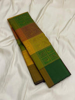 Load image into Gallery viewer, Classic Dark Forest Green 1gm Orissa Design Elegance Kanchipuram Handloom Silk Saree SS27515
