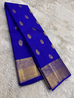 Load image into Gallery viewer, Classic Robin Blue Elegance Kanchipuram Handloom Silk Saree SS27829
