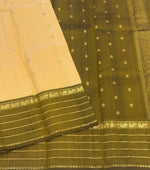 Load image into Gallery viewer, Classic Corn Yellow &amp; Olive Mustard 1gm Zari Elegance Kanchipuram Handloom Silk Saree SS28027
