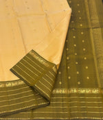 Load image into Gallery viewer, Classic Corn Yellow &amp; Olive Mustard 1gm Zari Elegance Kanchipuram Handloom Silk Saree SS28027
