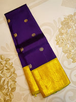 Load image into Gallery viewer, Classic Violet &amp; Lime Green 2gm Zari Korvai Bridal Elegance Kanchipuram Handloom Silk Saree SS28043
