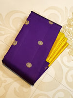 Load image into Gallery viewer, Classic Violet &amp; Lime Green 2gm Zari Korvai Bridal Elegance Kanchipuram Handloom Silk Saree SS28043
