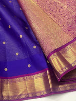 Load image into Gallery viewer, Classic Robin Blue &amp; Vadamalli 2gm Zari Bridal Elegance Kanchipuram Handloom Silk Saree SS28030
