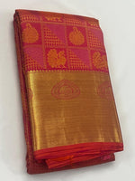 Load image into Gallery viewer, Classic Pinkish Orange 2gm Zari Bridal Elegance Kanchipuram Handloom Silk Saree SS28029
